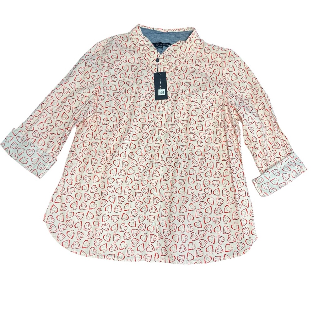 Tommy Hilfiger Casual Shirt - Red Hearts on White